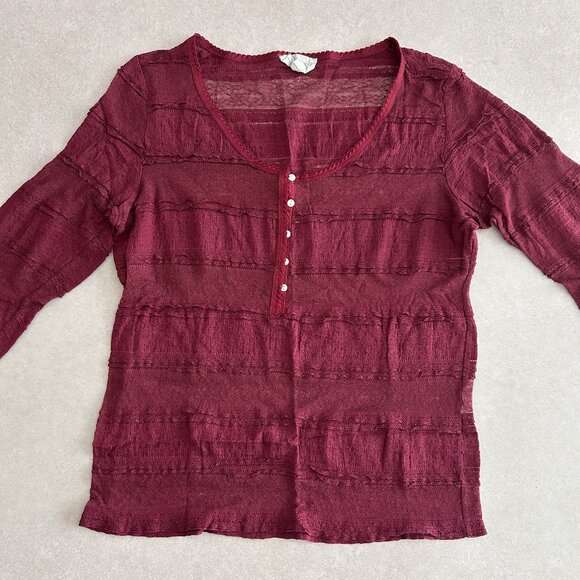 Denim & Supply Ralph Lauren Stretch-Lace Scoop Neck Henley ASO Katherine Pierce - Picture 3 of 9